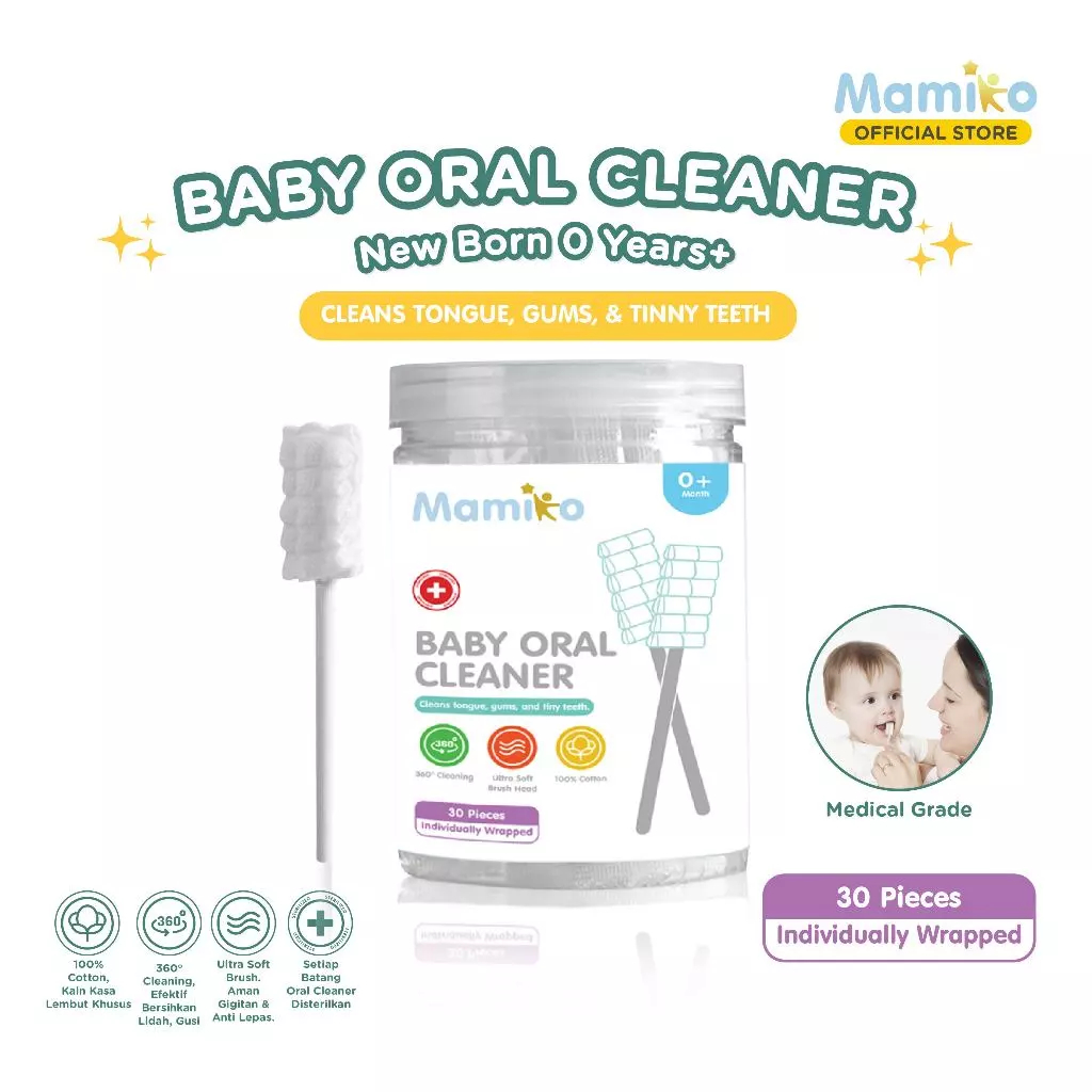 Mamiko Baby Oral Cleaner / Pembersih Mulut Gigi Lidah Gusi Anak Bayi