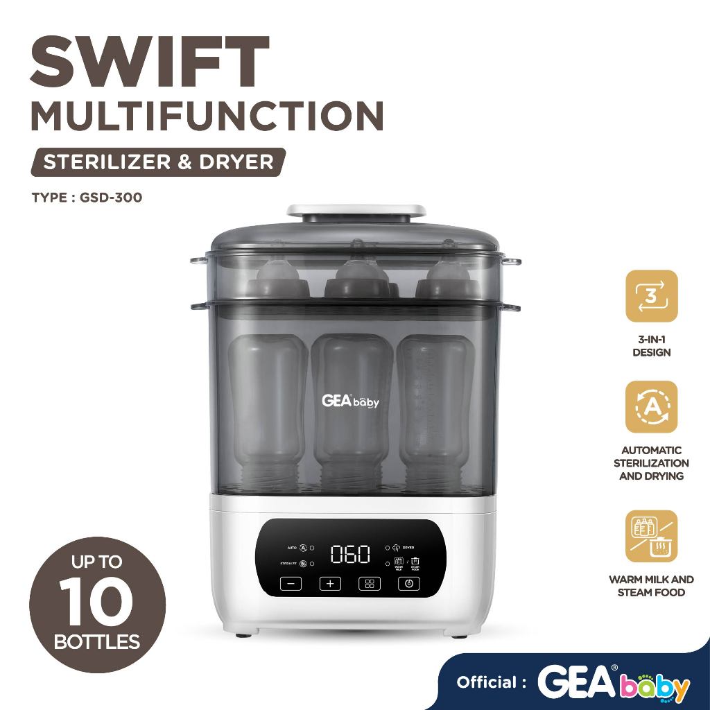 GEA Baby Swift Multifunction Sterilizer Dryer Warmer GSD 300 / Steril Pengering Penghangat Botol Susu Bayi