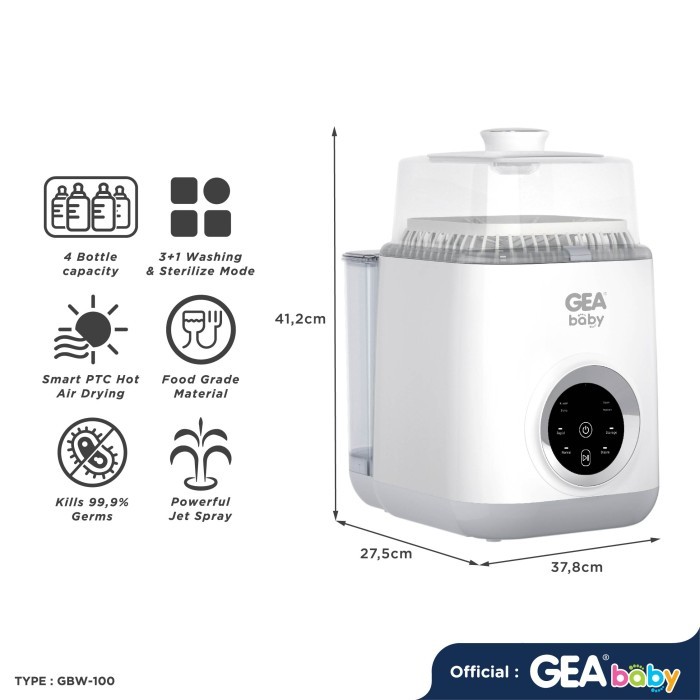 GEA Baby Deluxe Auto Bottle Washer and Sterilizer GBW 100 / Pencuci Pengering dan Steril Botol Bayi