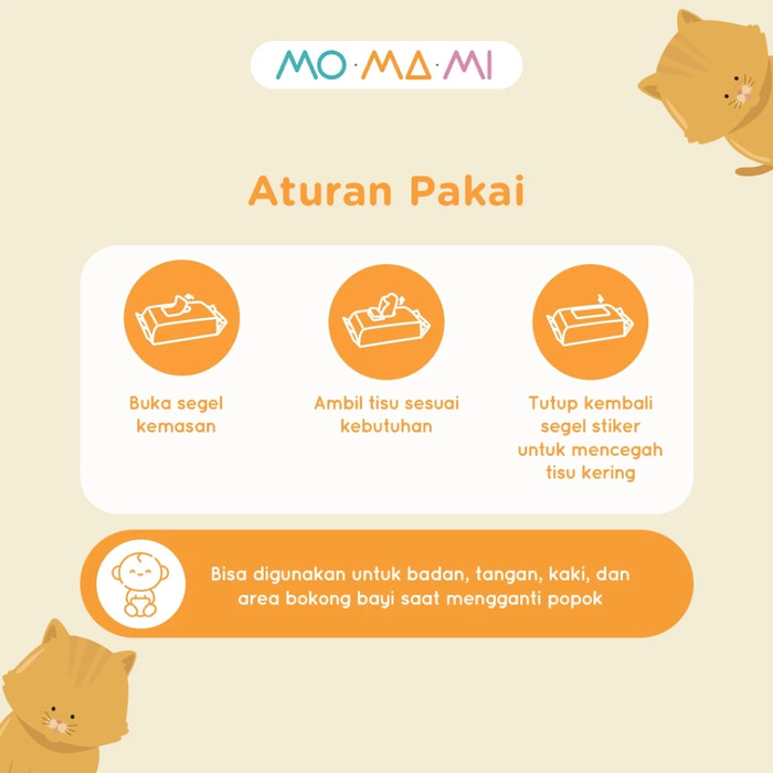 Momami Anti Bacterial Wipes Wet Tissue / Tisu Basah Anti Bakteri Bayi
