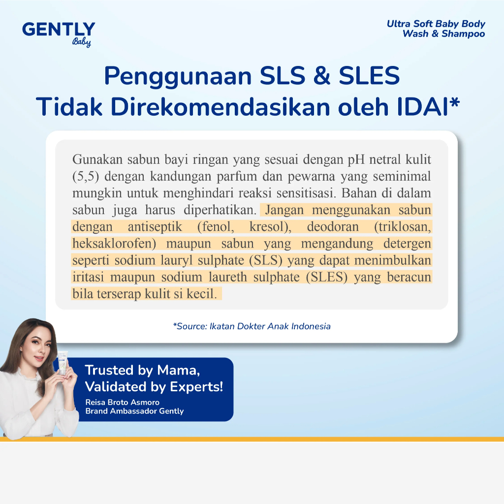 Gently Baby Ultra Soft Body Wash and Shampoo | Sabun Sampo Mandi Pembersih Badan dan Rambut Anak Bayi