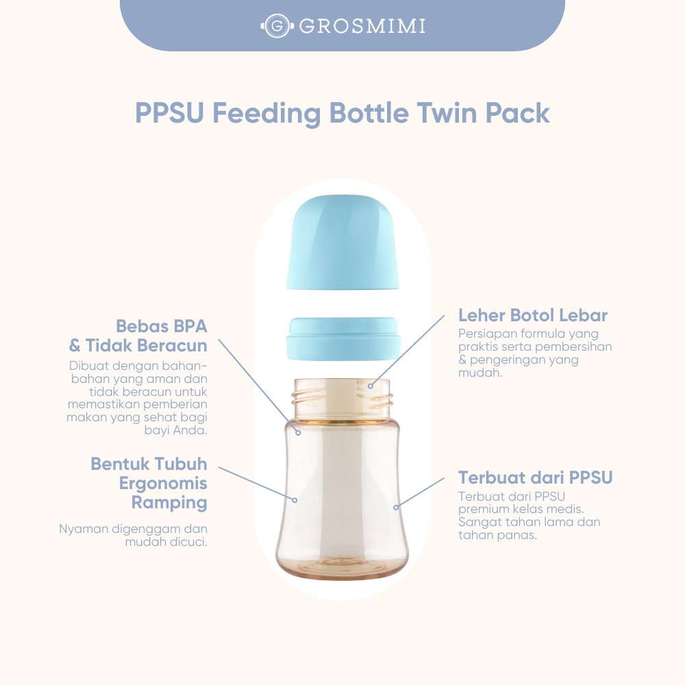 Grosmimi PPSU Feeding Bottle 300ml / Botol Susu Bayi