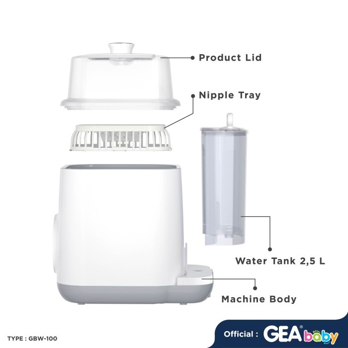 GEA Baby Deluxe Auto Bottle Washer and Sterilizer GBW 100 / Pencuci Pengering dan Steril Botol Bayi