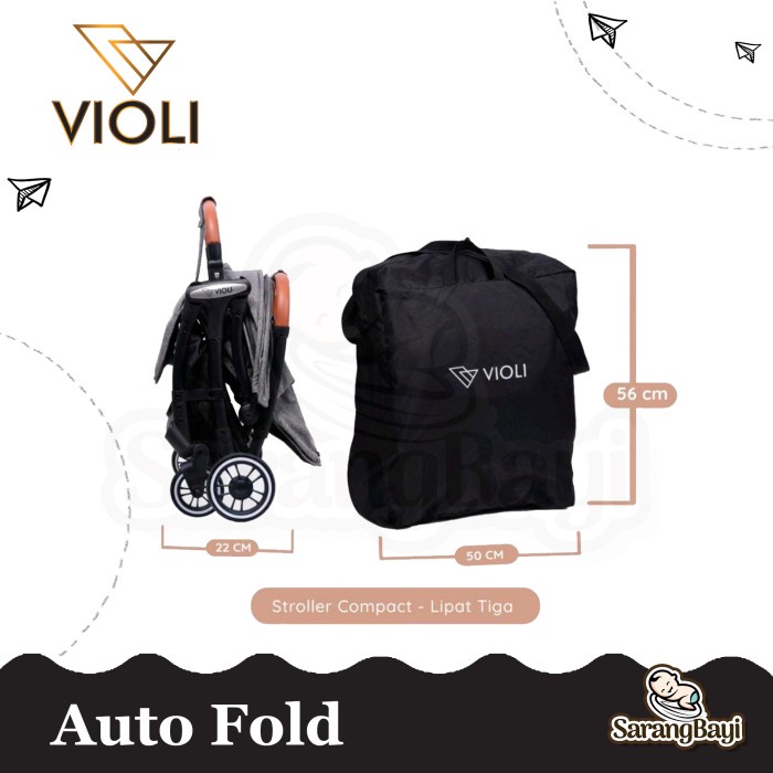 Violi Stroller Auto Fold / Kereta Dorong Bayi